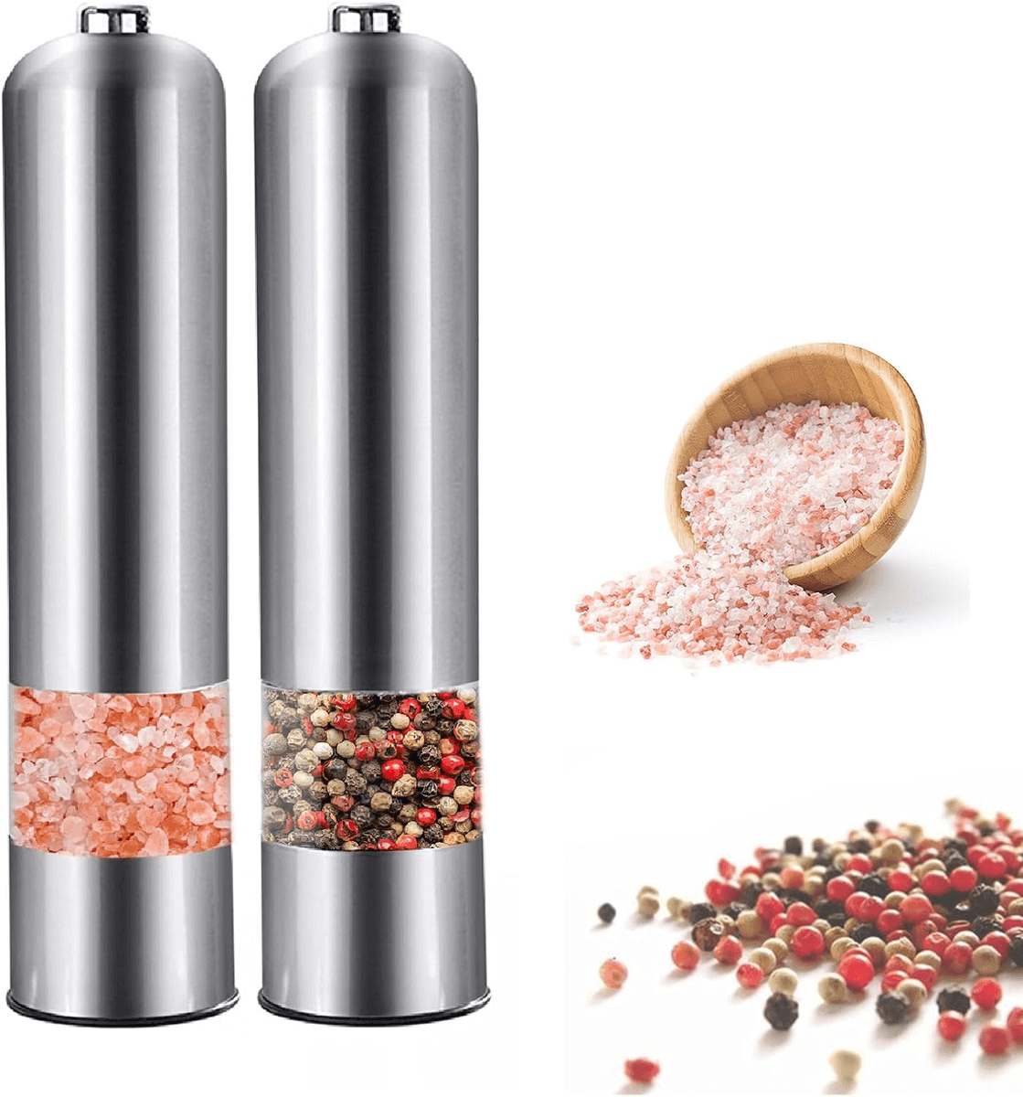 2 Piece Stainless Steel Electric Spice Grinder - Kitch Empire