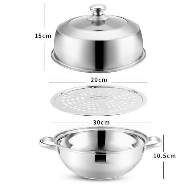 3 Piece Multifunctional Stainless Steel Steam Basin Drainer - Kitch Empire