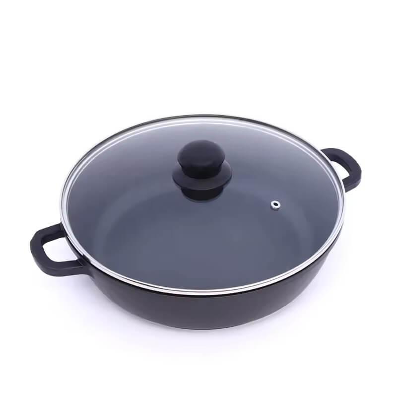 32cm Non-Stick Wok Double Handle with Lid - Kitch Empire