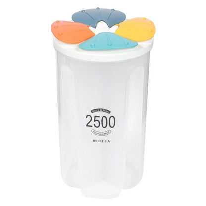 4 Compartment Plastic Cereal Dispenser Jar - Kitch Empire