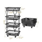 4 Tier Carbon Steel Kitchen Storage Collapsible Basket Rolling Cart - Kitch Empire