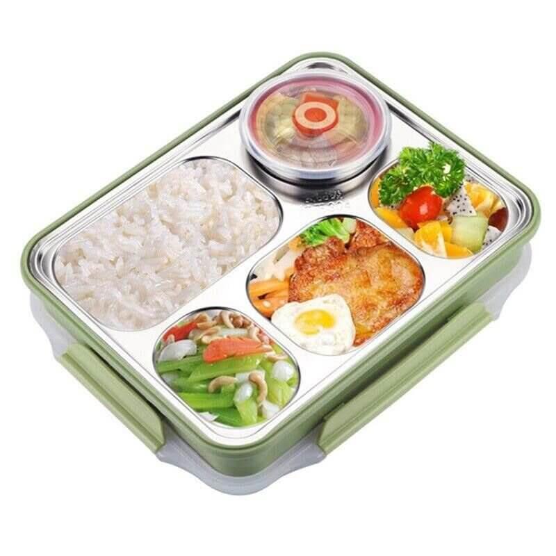 4 Compartment Large Capacity Sealed Square Lunch Box - Kitch Empire