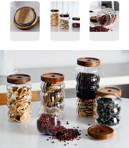 6 Pack Glass Storage Jars - Kitch Empire