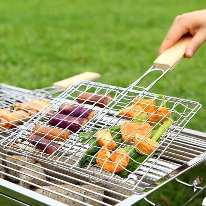 Large Stainless Steel Barbecue Grilling Basket - Kitch Empire