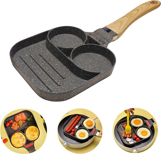 Non-Stick Egg Frying Pan with 2 Holes - Kitch Empire