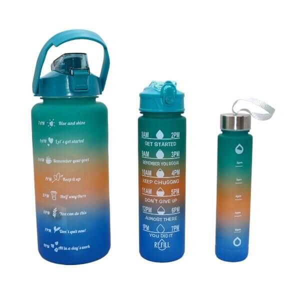 Set of 3 Motivational Water Bottles - Kitch Empire