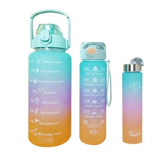 Set of 3 Motivational Water Bottles - Kitch Empire