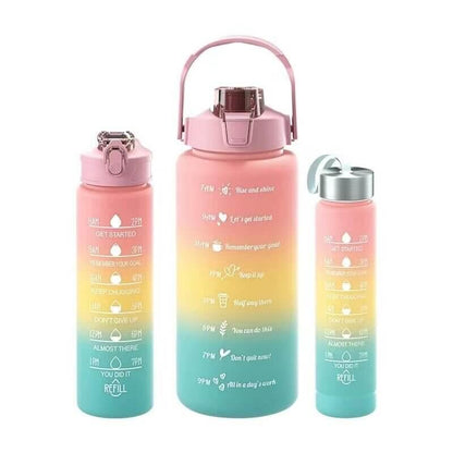 Set of 3 Motivational Water Bottles - Kitch Empire