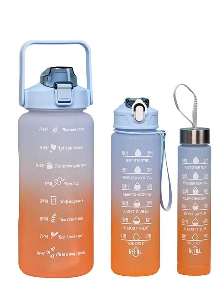 Set of 3 Motivational Water Bottles - Kitch Empire