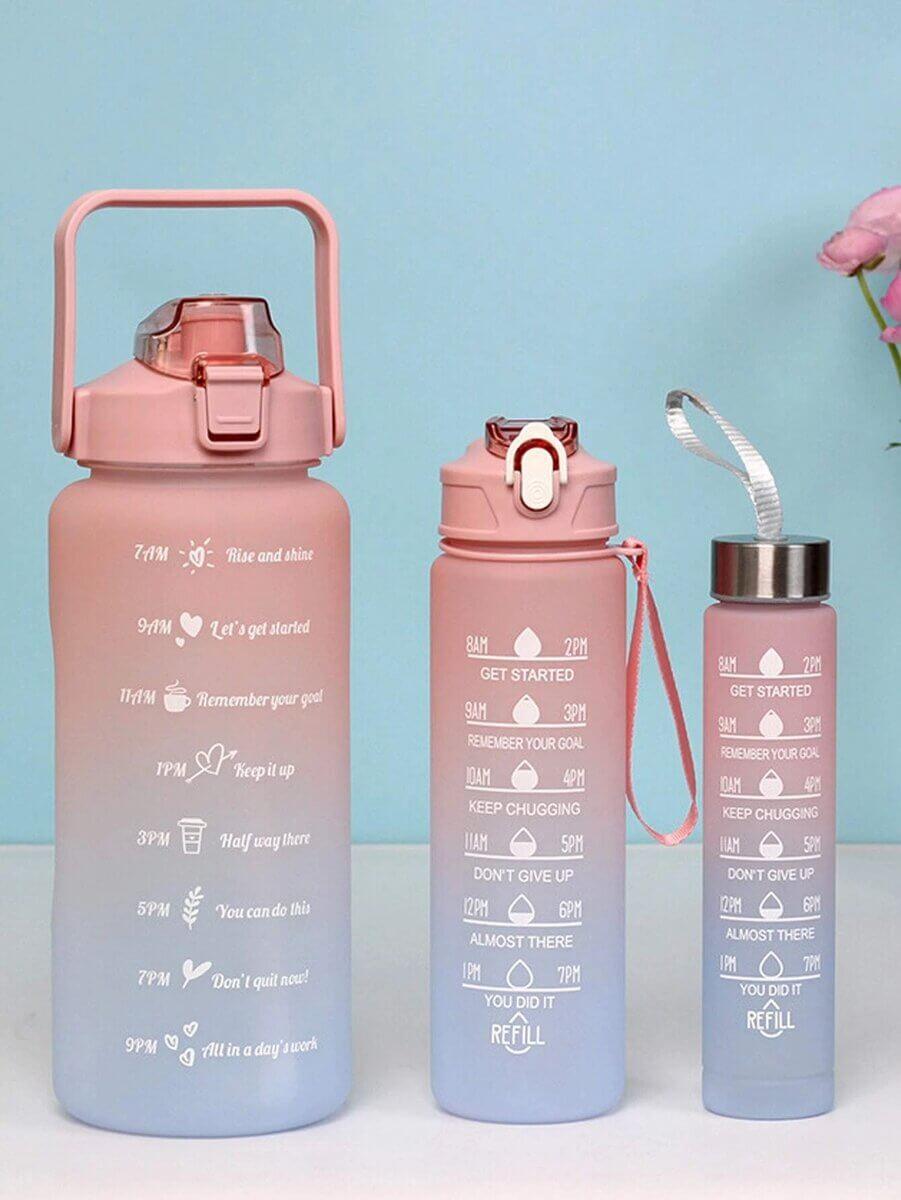 Set of 3 Motivational Water Bottles - Kitch Empire