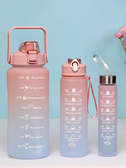 Set of 3 Motivational Water Bottles - Kitch Empire