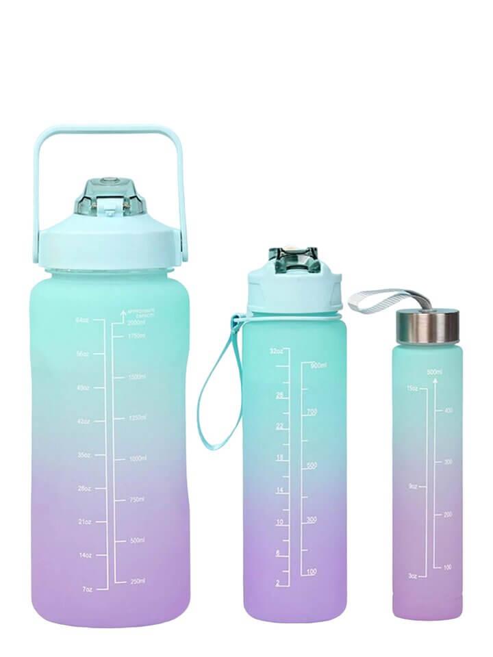 Set of 3 Motivational Water Bottles - Kitch Empire