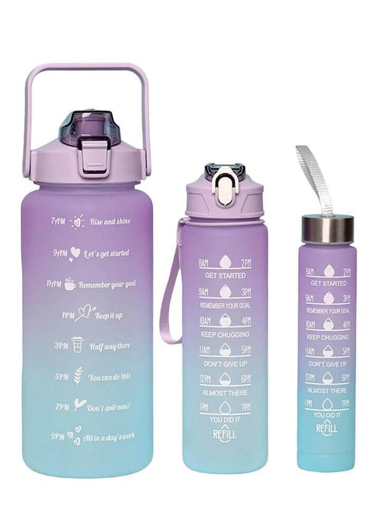 Set of 3 Motivational Water Bottles - Kitch Empire