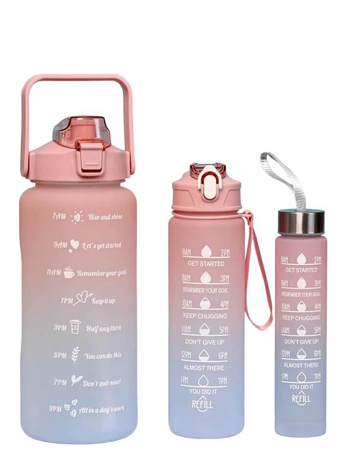 Set of 3 Motivational Water Bottles - Kitch Empire