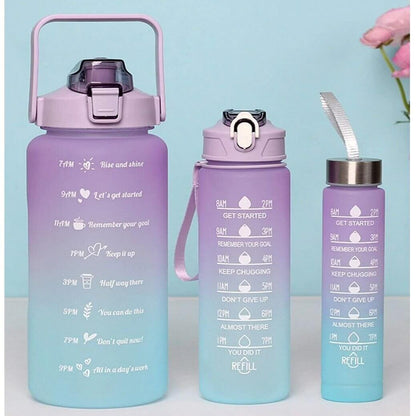 Set of 3 Motivational Water Bottles - Kitch Empire