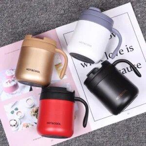 Stainless Steel Leak Proof Vacuum Coffee Mug with Handle for Travel - Kitch Empire