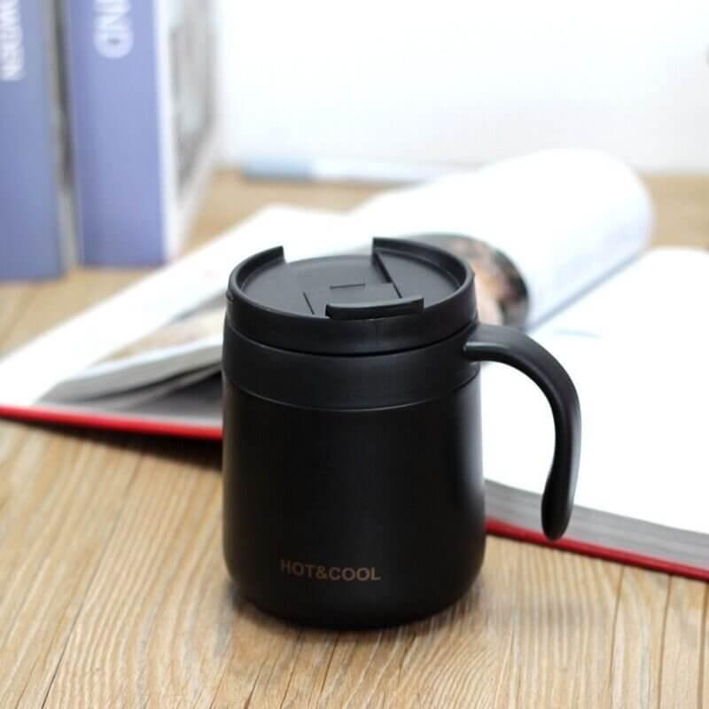 Stainless Steel Leak Proof Vacuum Coffee Mug with Handle for Travel - Kitch Empire