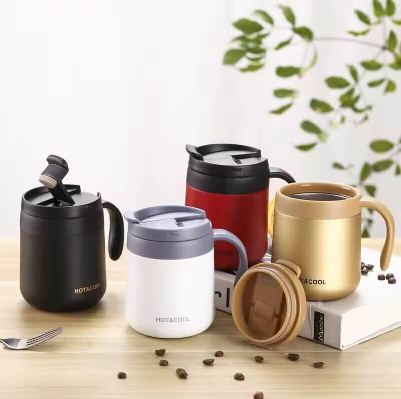 Stainless Steel Leak Proof Vacuum Coffee Mug with Handle for Travel - Kitch Empire