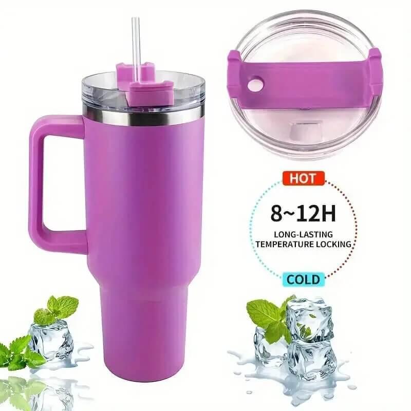 Stainless Steel Vacuum Flask with Straw 900ml - Kitch Empire