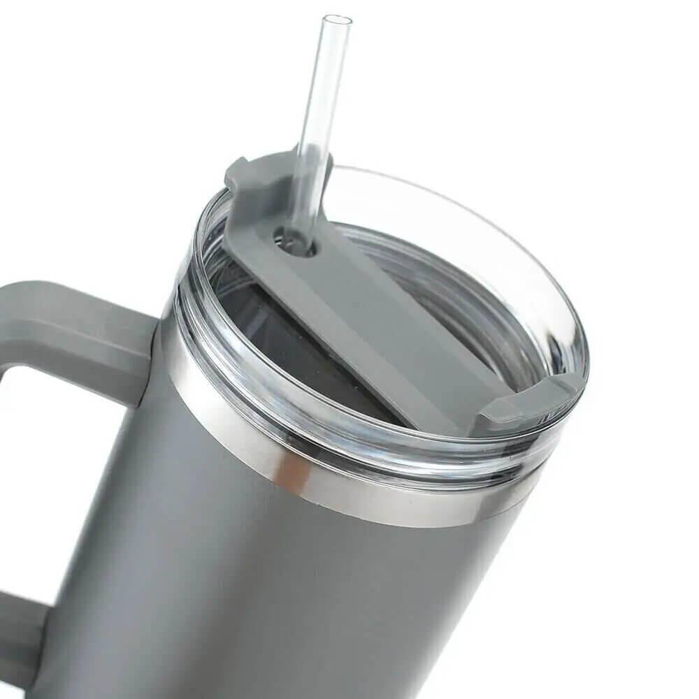 Stainless Steel Vacuum Flask with Straw 900ml - Kitch Empire